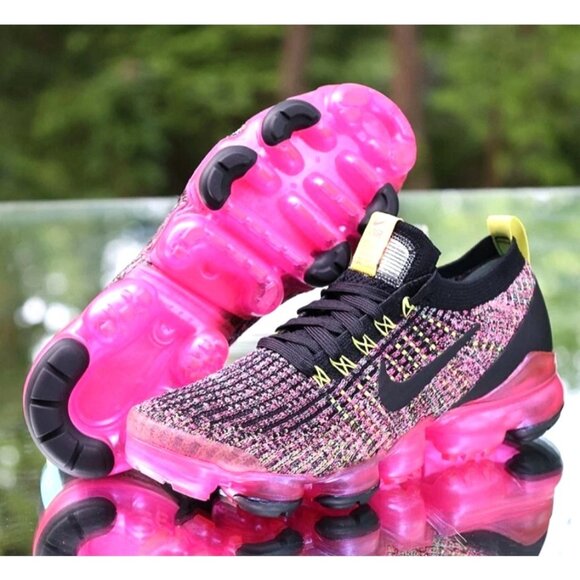 Nike Air VaporMax Flyknit 3 Black Multicolor Sneakers Size 7 Womens Shoes - Picture 4 of 16